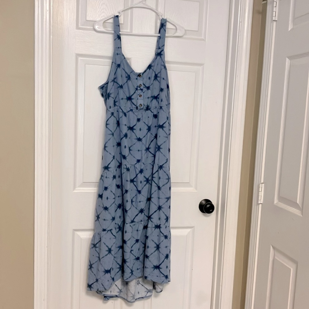Sonoma Blue Tie-Dye Maxi Dress